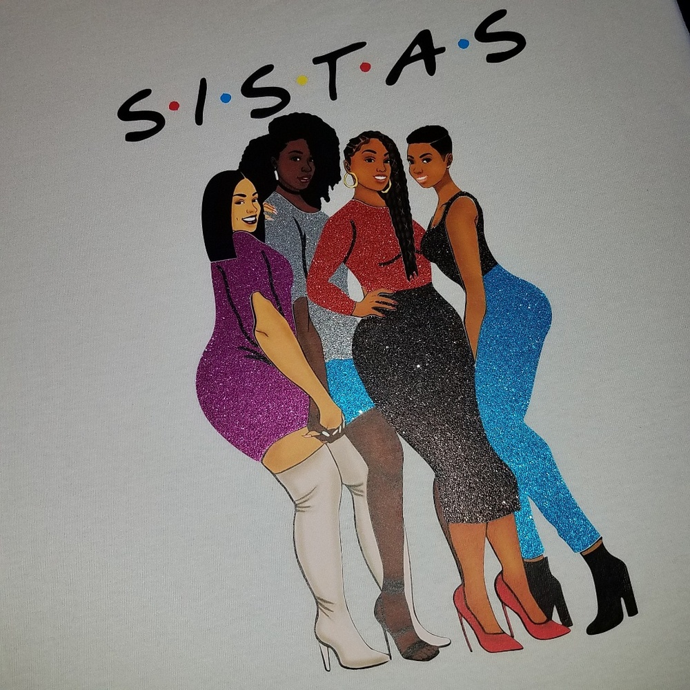 Sista's Inspired by Friends Glitter Tshirt